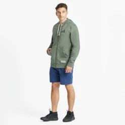 Men's Take It Outside Forest Simply True Fleece Zip Hoodie -One Family Clothing Mens Take It Outside Forest Simply True Fleece Zip Hoodie 89604 6 lg