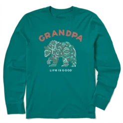Men's Tribal Grandpa Bear Long Sleeve Crusher Tee