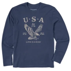Men's USA 1776 Eagle Long Sleeve Crusher-LITE Tee