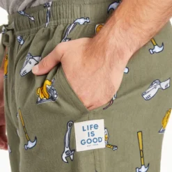 Men's Vintage Tool Pattern Classic Sleep Pant -One Family Clothing Mens Vintage Tool Pattern Classic Sleep Pant 82376 4 lg