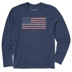 Men's Yankee Doodle Flag Long Sleeve Crusher-LITE Tee