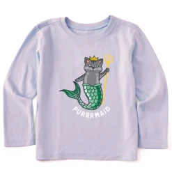 Toddler Purrrmaid Long Sleeve Crusher Tee