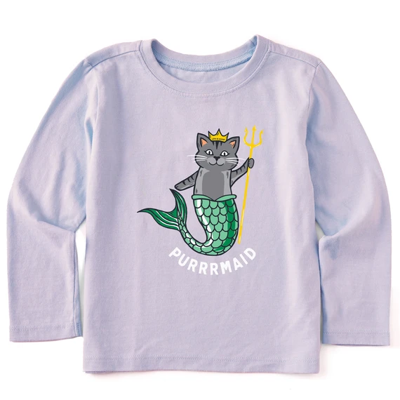 Toddler Purrrmaid Long Sleeve Crusher Tee 1 Toddler Purrrmaid Long Sleeve Crusher Tee