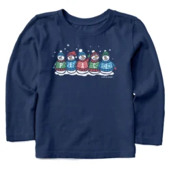 Toddler Snowmen Of Peace Long Sleeve Crusher Tee