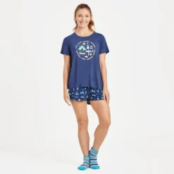 Women's All About Camp Lightweight Sleep Tee -One Family Clothing Womens All About Camp Lightweight Sleep Tee 77666 4 lg