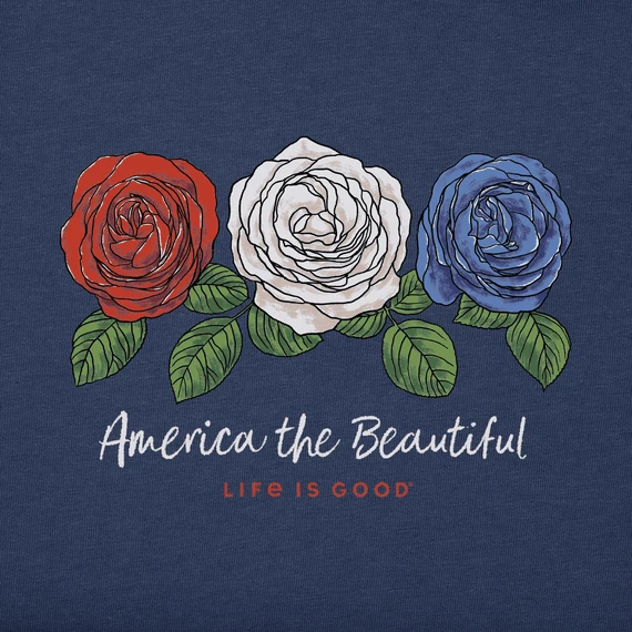 Women's America The Beautiful Roses Crusher Vee 2 Women's America The Beautiful Roses Crusher Vee - Image 2