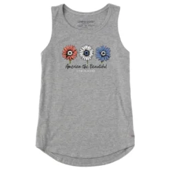 Women's America The Beautiful Sunflowers Sleeveless High-Low Crusher-LITE Tank