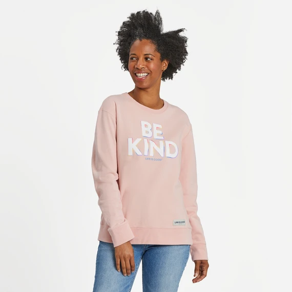 Women's Be Kind Spectrum Simply True Fleece Crew 1 Women's Be Kind Spectrum Simply True Fleece Crew