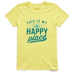 Women's Beach Happy Place Crusher-LITE Crew