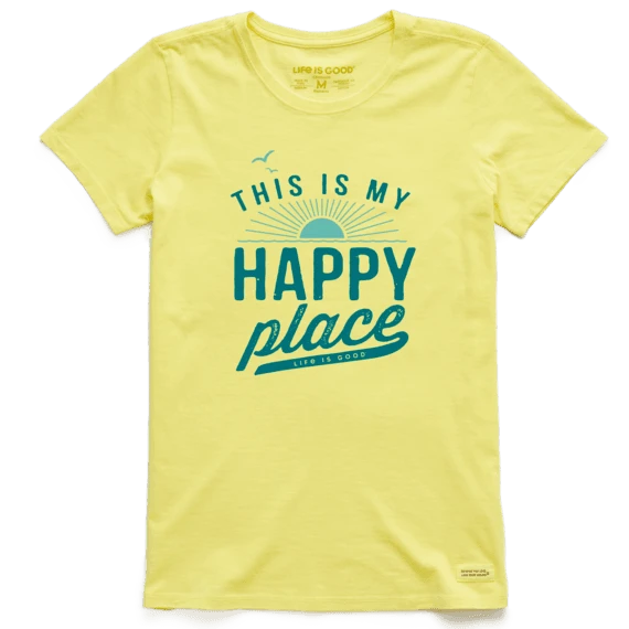 Women's Beach Happy Place Crusher-LITE Crew 1 Women's Beach Happy Place Crusher-LITE Crew