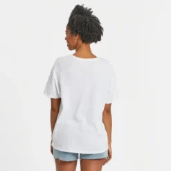 Women's Beach Landscape Sketch Relaxed FitSlub Tee 6 Women's Beach Landscape Sketch Relaxed FitSlub Tee -One Family Clothing Womens Beach Landscape Sketch Relaxed Fit Short Sleeve Slub Tee 80944 3 lg