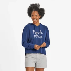 Women's Beach Please Crusher-FLEX Boxy Hoodie