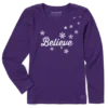 Women's Believe Long Sleeve Crusher Vee