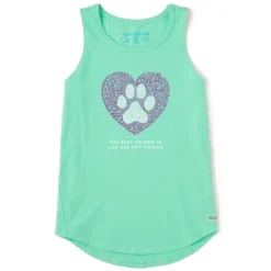 Women's Best Things Paw Heart Sleeveless High-Low Crusher-LITE Tank