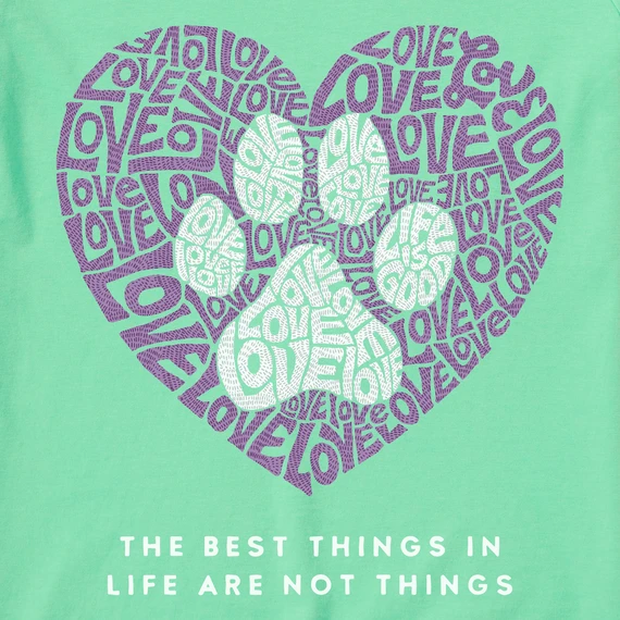 Women's Best Things Paw Heart Sleeveless High-Low Crusher-LITE Tank 2 Women's Best Things Paw Heart Sleeveless High-Low Crusher-LITE Tank - Image 2