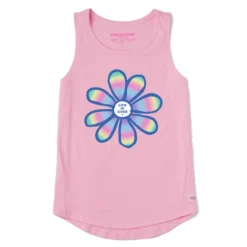 Women's Big Rainbow Daisy Sleeveless High-Low Crusher-LITE Tank