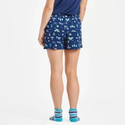 Women's Camp LIG Pattern Lightweight Sleep Short -One Family Clothing Womens Camp LIG Pattern Lightweight Sleep Short 77661 3 lg
