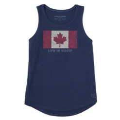 Women's Canada Floral Flag Sleeveless High-Low Crusher-LITE Tank