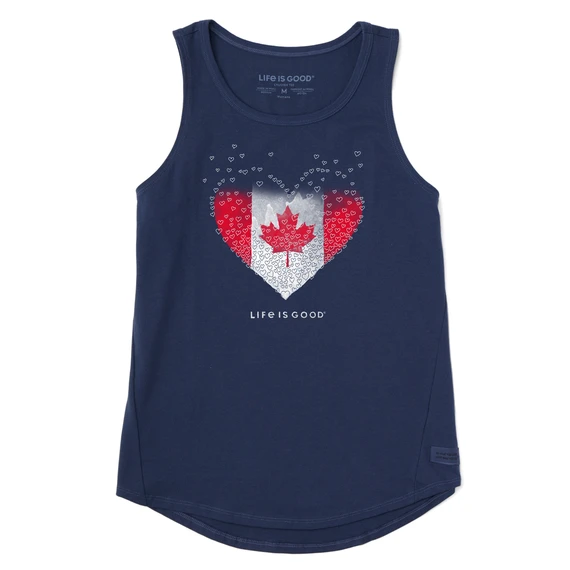 Women's Canada Heart Of Hearts Sleeveless High-Low Crusher-LITE Tank 1 Women's Canada Heart Of Hearts Sleeveless High-Low Crusher-LITE Tank