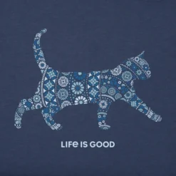 Women's Cat Mosaic Long Sleeve Crusher Vee -One Family Clothing Womens Cat Mosaic Long Sleeve Crusher Vee 66422 2 lg