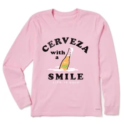 Women's Cerveza With A Smile Long Sleeve Crusher-LITE Tee