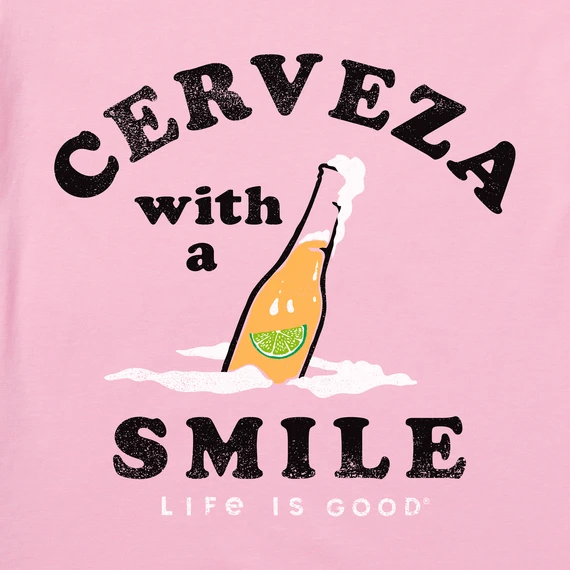 Women's Cerveza With A Smile Long Sleeve Crusher-LITE Tee 2 Women's Cerveza With A Smile Long Sleeve Crusher-LITE Tee - Image 2