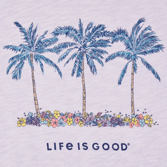 Women's Cool Palm Flowers Relaxed FitSlub Tee 2 Women's Cool Palm Flowers Relaxed FitSlub Tee - Image 2