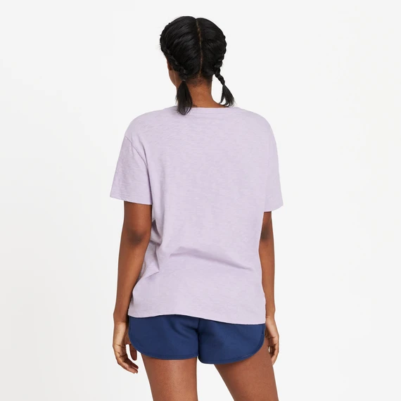 Women's Cool Palm Flowers Relaxed FitSlub Tee 3 Women's Cool Palm Flowers Relaxed FitSlub Tee - Image 3