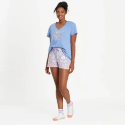 Women's Daisy Wildflower Pattern Snuggle Up Sleep Short -One Family Clothing Womens Daisy Wildflower Pattern Snuggle Up Sleep Short 82363 4 lg