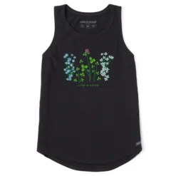 Women's Detailed Clovers And Wildflowers Sleeveless High-Low Crusher-LITE Tank