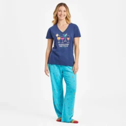 Women's Diversified Portfolio Cocktails Snuggle Up Relaxed Sleep Vee -One Family Clothing Womens Diversified Portfolio Cocktails Snuggle Up Relaxed Sleep Vee 77663 4 lg