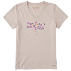 Women's Dragonfly FlowersCrusher Vee