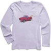 Women's Fall Leaves Truck Long Sleeve Crusher Vee