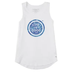 Women's Fine Daisy Coin Sleeveless High-Low Crusher-LITE Tank