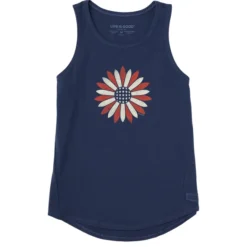 Women's Flag Flower Sleeveless High-Low Crusher-LITE Tank