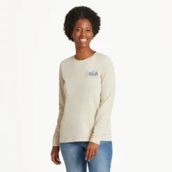Women's Flag Mountain Scene Long Sleeve Crusher-LITE Tee -One Family Clothing Womens Flag Mountain Scene Long Sleeve CrusherLITE Tee 89401 5 lg