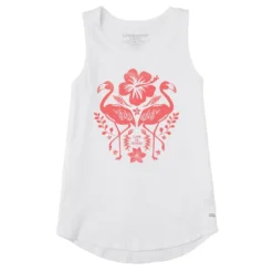 Women's Flamingo Garden Sleeveless High-Low Crusher-LITE Tank