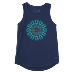 Women's Flip Flop Mandala Sleeveless High-Low Crusher-LITE Tank