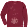 Women's Floating Snowflake Long Sleeve Crusher Tee