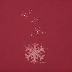 Women's Floating Snowflake Long Sleeve Crusher Tee -One Family Clothing Womens Floating Snowflake Long Sleeve Crusher Tee 95059 2 lg