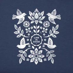 Women's Folk Art Garden Long Sleeve Crusher Tee -One Family Clothing Womens Folk Art Garden Long Sleeve Crusher Tee 89354 2 lg