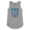 Women's Folk Art Garden Tie Dye Sleeveless High-Low Crusher-LITE Tank