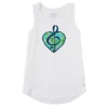 Women's G Clef Heart Sleeveless High-Low Crusher-LITE Tank