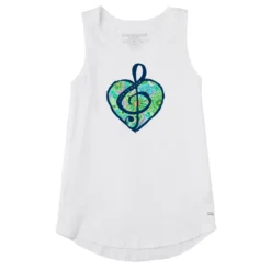 Women's G Clef Heart Sleeveless High-Low Crusher-LITE Tank