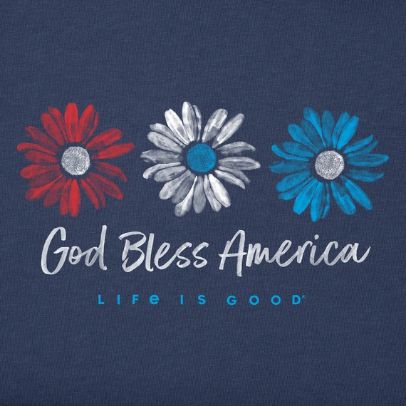 Women's God Bless America Daisies Sleeveless High-Low Crusher-LITE Tank 2 Women's God Bless America Daisies Sleeveless High-Low Crusher-LITE Tank - Image 2