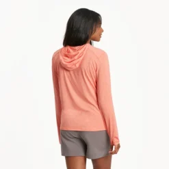 Women's Good Catch Long Sleeve Active Hooded Tee -One Family Clothing Womens Good Catch Long Sleeve Active Hooded Tee 88785 3 lg