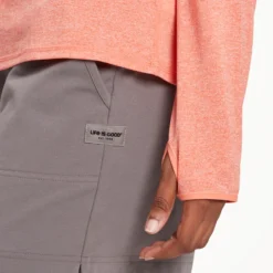 Women's Good Catch Long Sleeve Active Hooded Tee -One Family Clothing Womens Good Catch Long Sleeve Active Hooded Tee 88785 4 lg