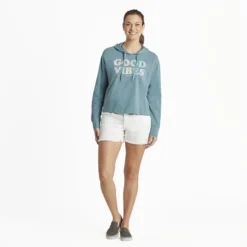 Women's Good Vibes Crusher-FLEX Boxy Hoodie -One Family Clothing Womens Good Vibes CrusherFLEX Boxy Hoodie 89642 4 lg