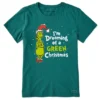 Women's Grinch Dreaming Of A Green ChristmasCrusher Tee