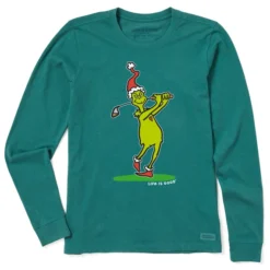Women's Grinch Mulligan Hooligan Long Sleeve Crusher Tee -One Family Clothing Womens Grinch Mulligan Hooligan Long Sleeve Crusher Tee 83061 3 lg